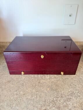 "For Your Ease Only" By Lori Greiner Jewelry Box  Cherry Wood  14.25x8.25x6 inch